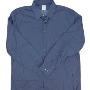 Brooks Brothers Mens Slim Fit Button Down Shirt Size 17.5-36/37 Navy Microdot XL